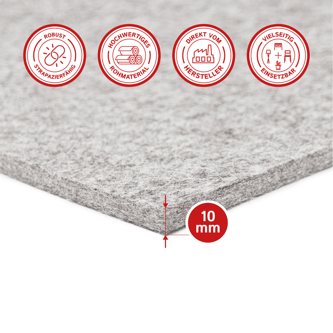 Felt Sheet, 10mm thick (soft 0.20 kg/cdm)