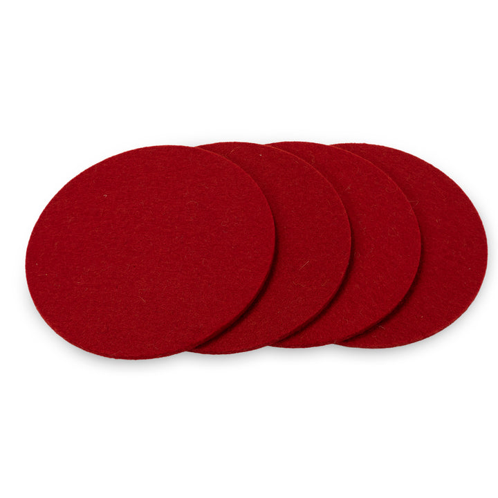 Coasters made of felt / wool felt, round, ø 10cm, 3mm thick, 4 pieces - felt coasters for glasses, bottles or small flower pots on the table and bar