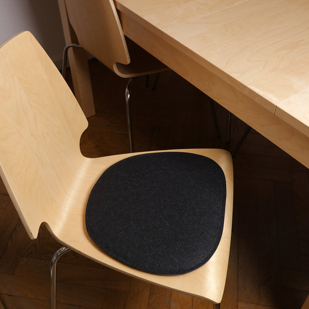 Felt seat cushion made of high-quality designer felt (100% wool), trapezoid, approx. 35x38/20cm