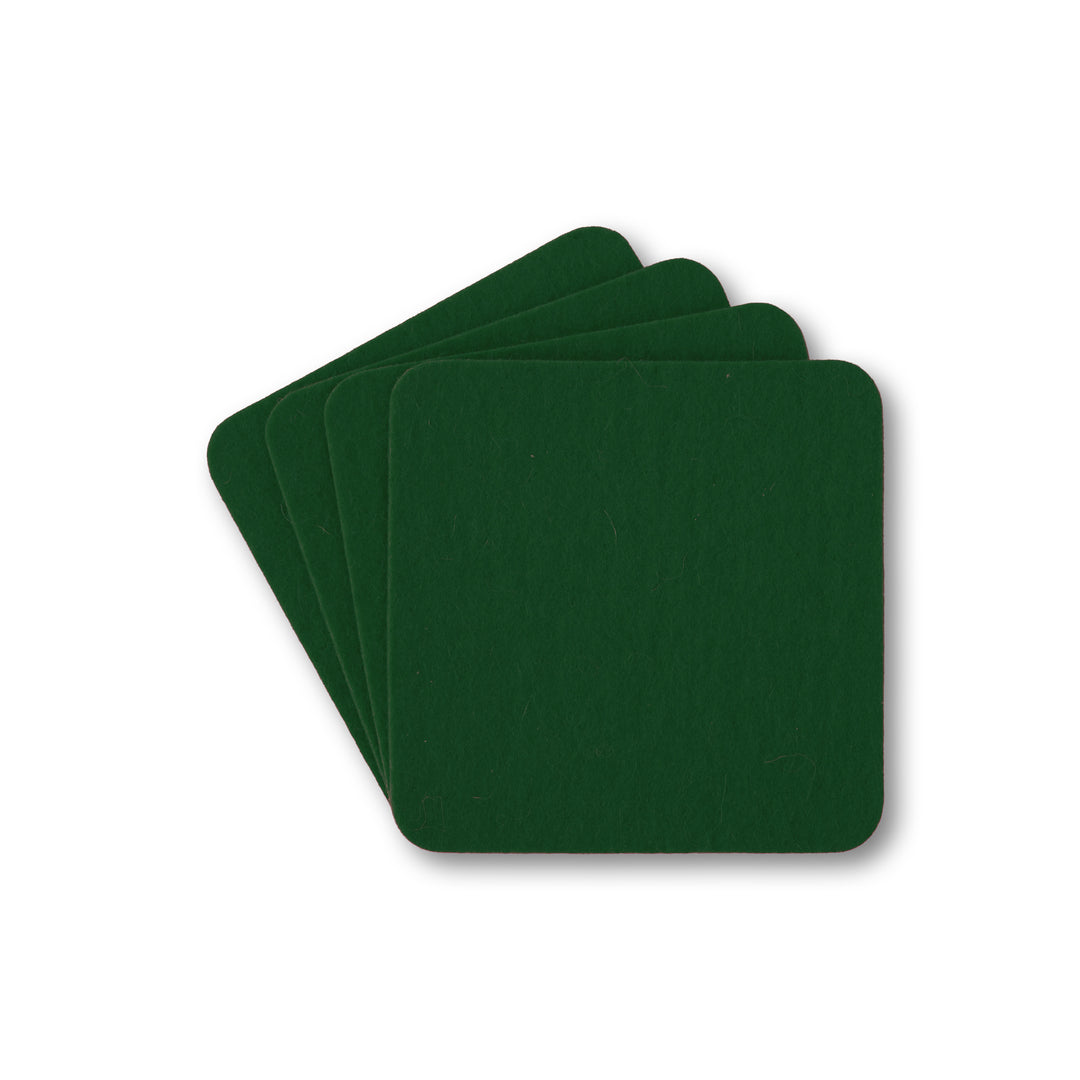 Beer mat coasters made of felt from filzbrand, rounded corners, 9 x 9 cm, 3 mm thick, 4 pieces, anthracite
