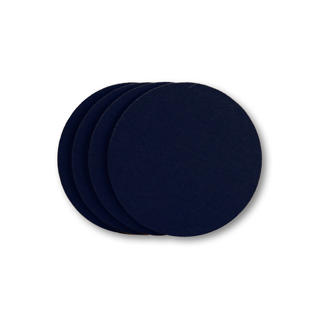 Coasters made of designer felt from filzbrand, round, 10 cm Ø, 5 mm thick, 4 pieces, coral