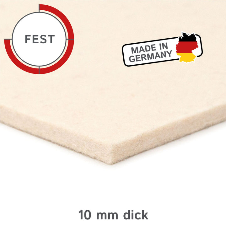 Felt sheet, self-adhesive, 10mm thick, (solid 0.36 kg/cdm)