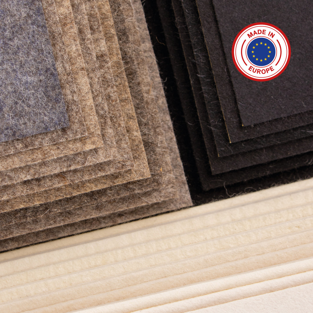 Feuille de feutre, autocollante, épaisseur 10 mm, (solide 0,36 kg/cdm)