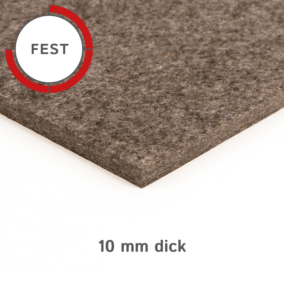 Feuille de feutre, autocollante, épaisseur 10 mm, (solide 0,36 kg/cdm)