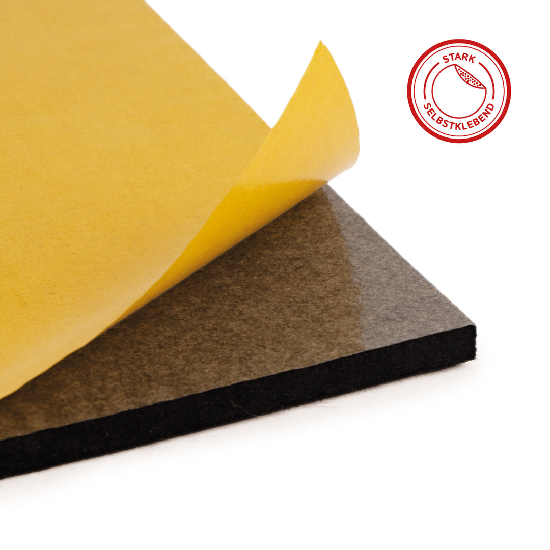 Feuille de feutre, autocollante, épaisseur 10 mm, (solide 0,36 kg/cdm)