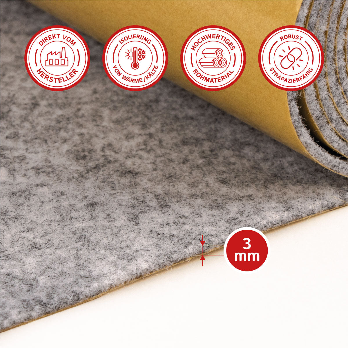 3 mm Camper-Filz als Rollenware
