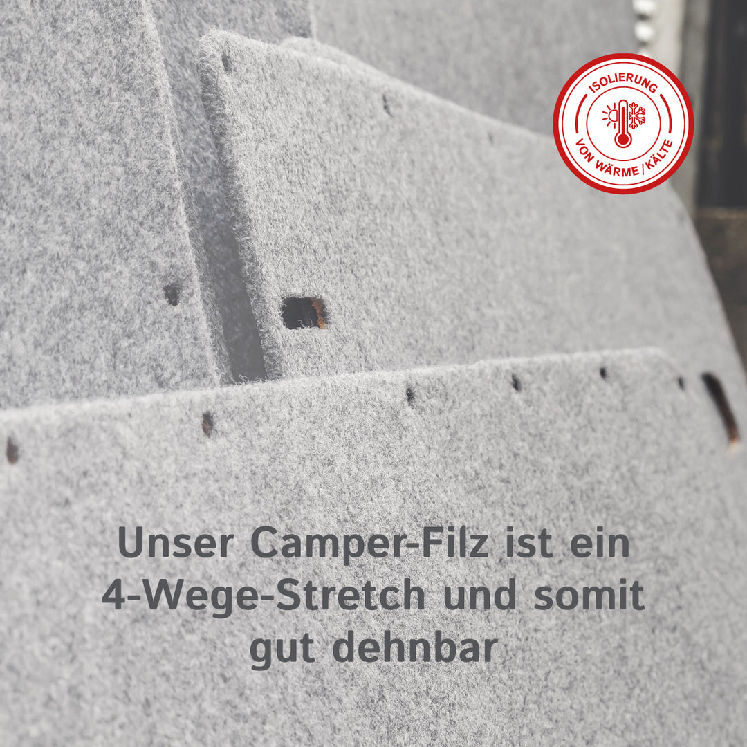 Filz für Camper und Innenausbau - Meterware, weicher Nadelfilz, 3 mm dick - flexibel, isolierend, Made in Germany