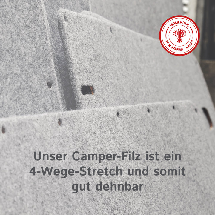 Filz für Camper und Innenausbau - Meterware, weicher Nadelfilz, 3 mm dick - flexibel, isolierend, Made in Germany