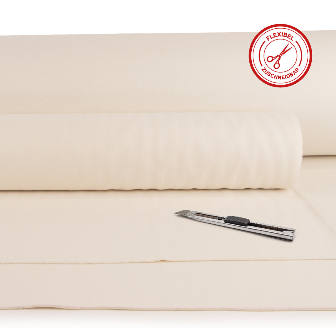 White wool felt with woven reinforcement, 3 mm, 1.4 m wide (Neu-Felt 700)