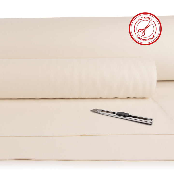 White wool felt with woven reinforcement, 3 mm, 1.4 m wide (Neu-Felt 700)