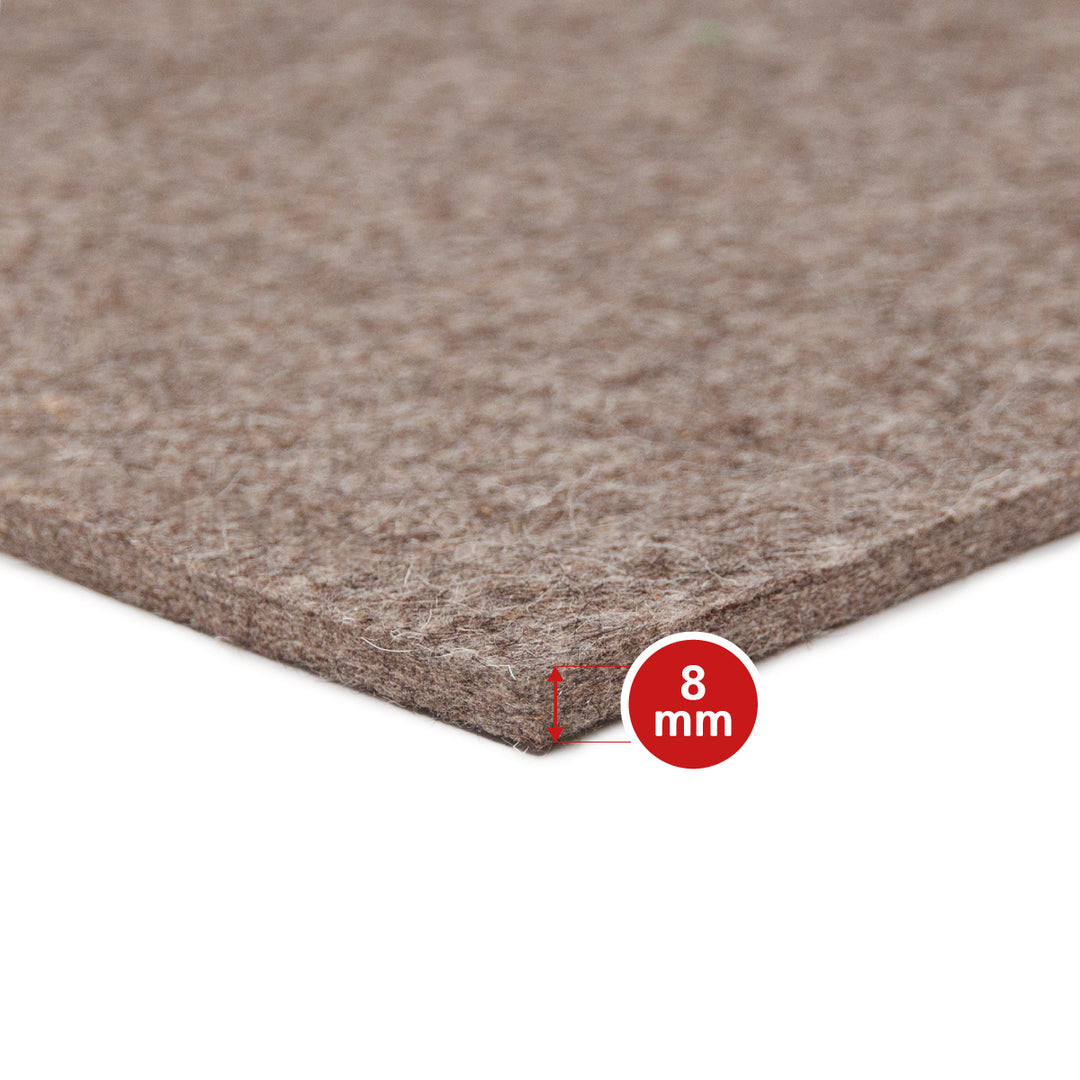 Wollfilz Meterware 8mm dick, 1,50m breit (NF219 - fest 0,36 kg/cdm)