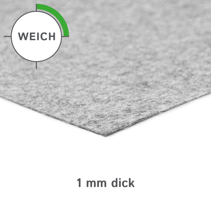 Wollfilz Zuschnitt 1 mm dick, (weich - 0,20 g/cm3)