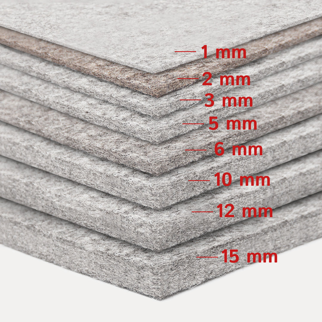 Wollfilz Zuschnitt 1 mm dick, (weich - 0,20 g/cm3)