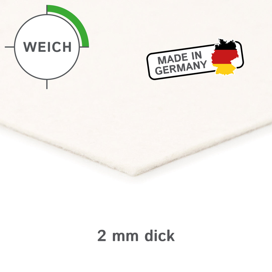 Wollfilz Zuschnitt 2 mm dick, (weich - 0,20 g/cm³)