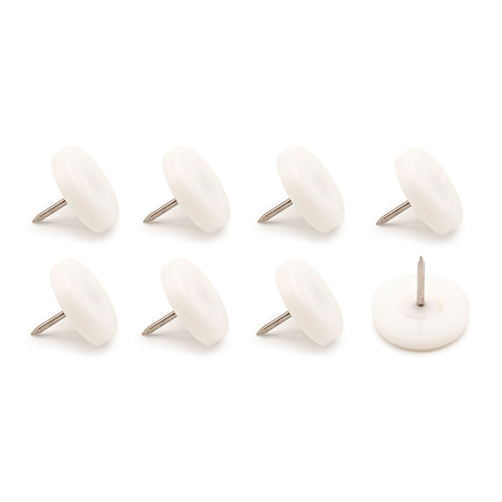 Plastic glides with round nail, 5mm thick