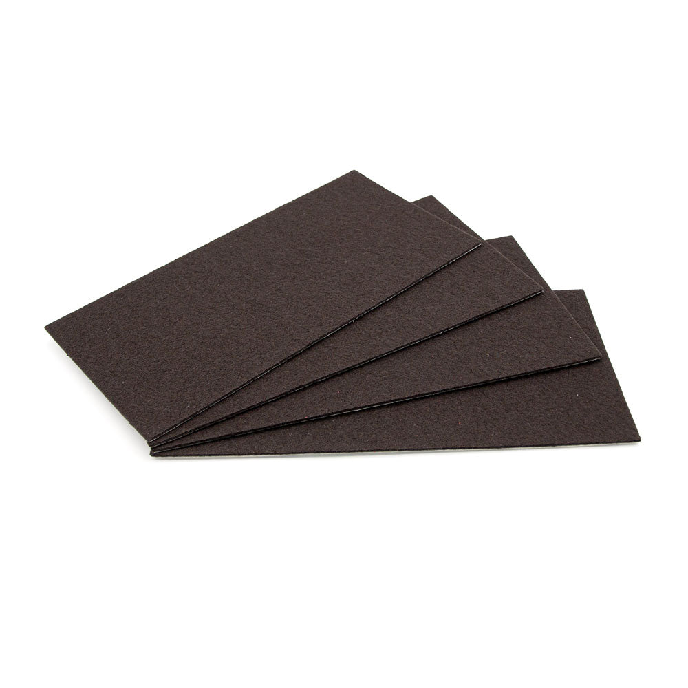 Patins en feutre auto-adhésifs carrés 28 x 14 cm, épaisseur 3 mm, noir - 4 pièces