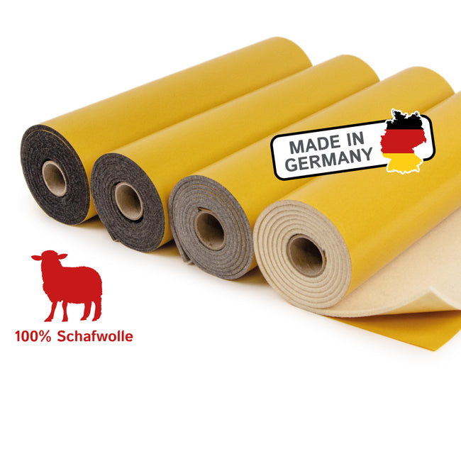 Selbstklebender Akustikfilz aus 100 Prozent Schafwolle