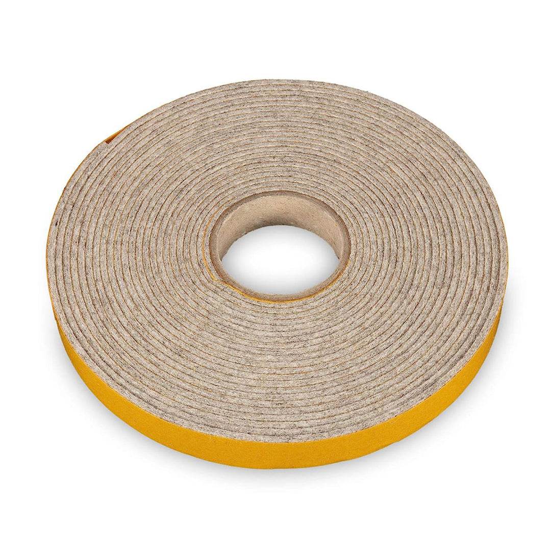 Self-adhesive felt tape 15mm wide, 2mm or 4mm thick, mottled gray (felt adhesive tape, felt strips, adhesive felt on a roll)