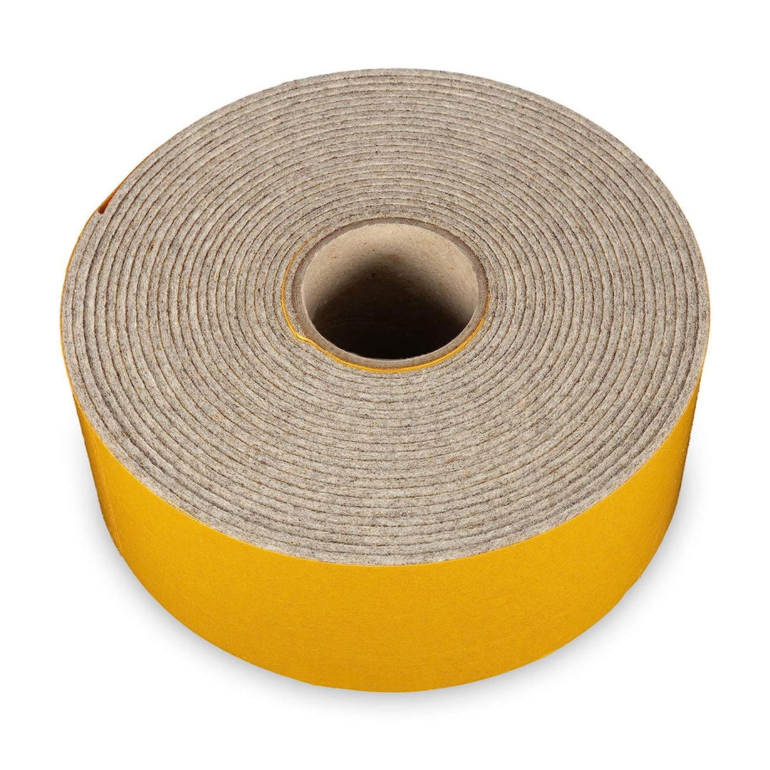 Self-adhesive felt tape 50mm wide, 2mm or 4mm thick, mottled gray (felt adhesive tape, felt strips, adhesive felt on a roll)